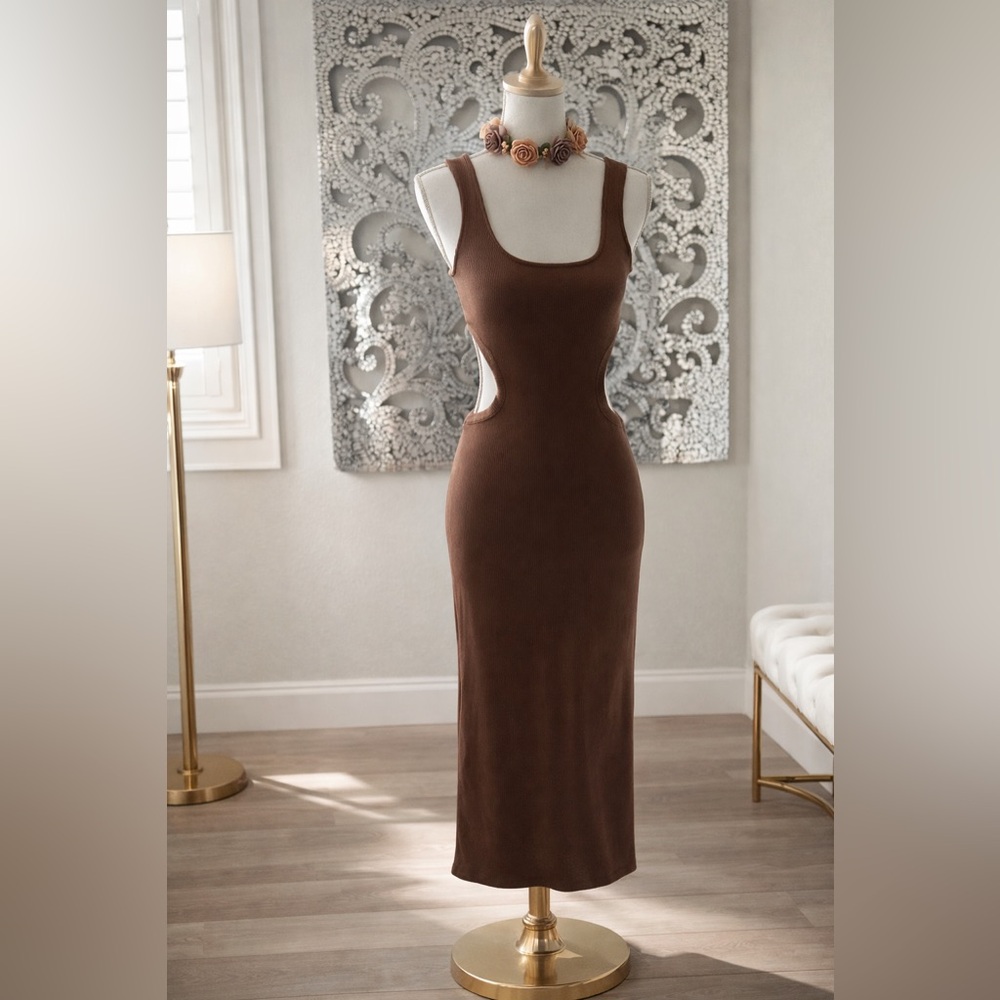 Ribbed Cutout Dress
